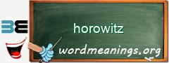 WordMeaning blackboard for horowitz